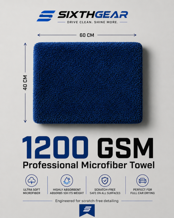 35DD9C72-4E2B-436D-AF3D-6663D286CD43 SIXTHGEAR 1200 GSM Premium Microfiber Towel